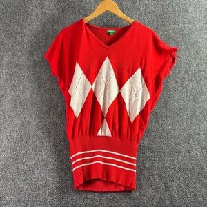 United Colors Of Benetton Vibrant Red Knit Top